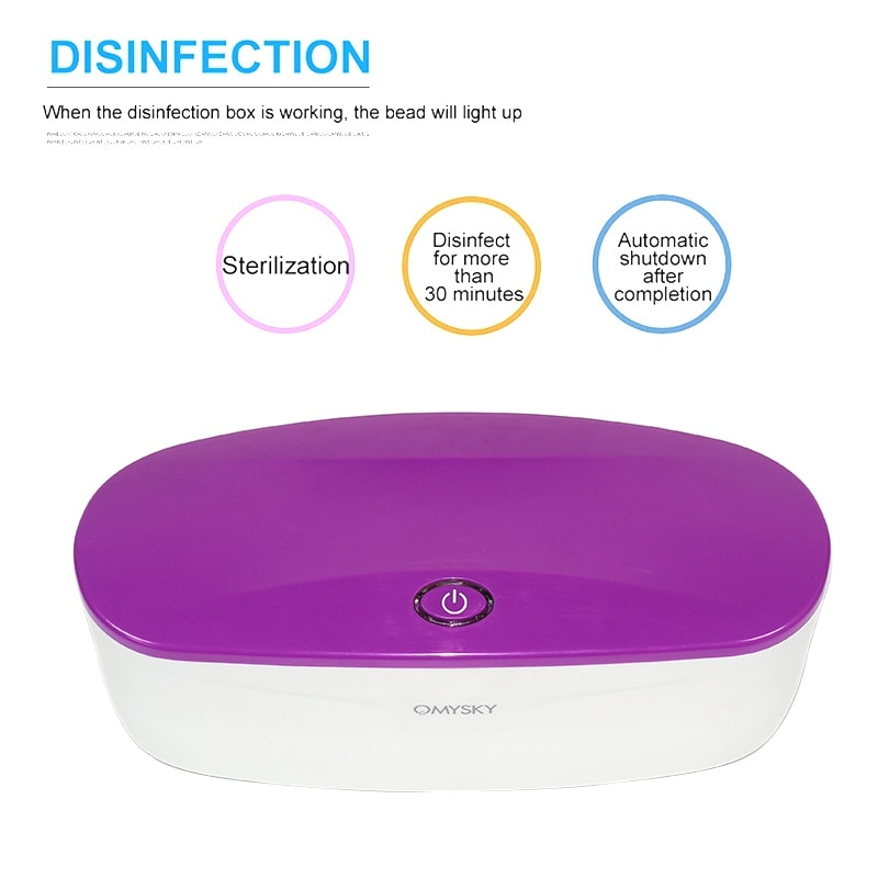 Omysky esterilizador para instrumentos de manicure desinfecção esterilizador manicure uv led prego ferramentas pinças caixa de desinfecção-p