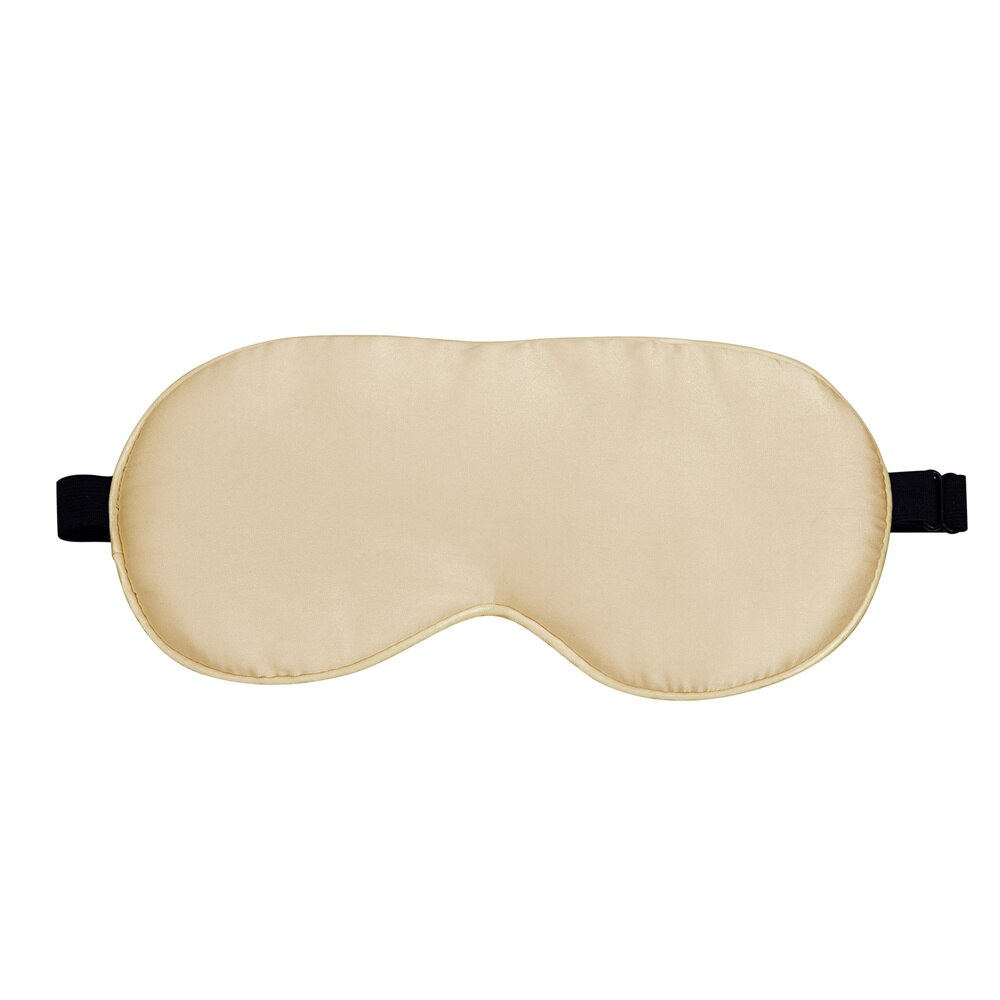 100% Natural 19 Mulberry Silk Sleep Eye Mask Sleeping Smooth Soft Eye Sleep Shade Cover with Elastic Adjustable Strap Blindfold: Gold