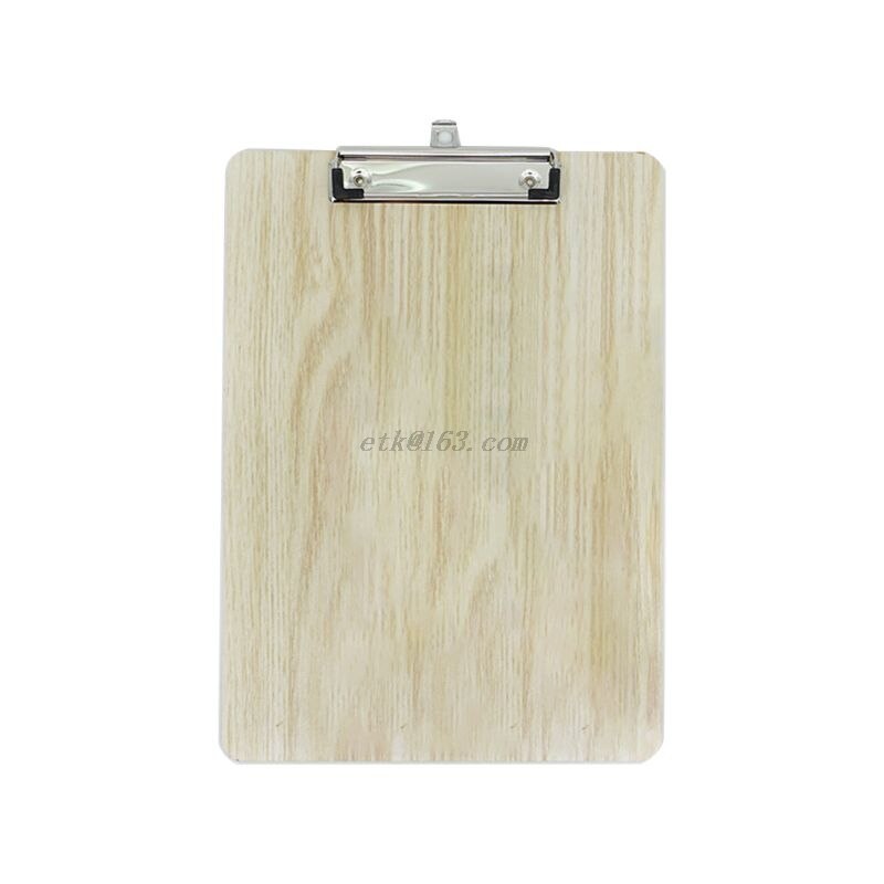 Portapapeles portátil A4 A5 de madera para escribir, portapapeles para documentos, papelería de oficina y escuela: A4-Wood color