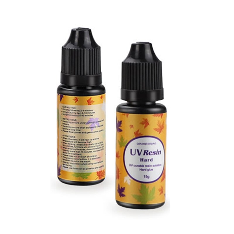Resina UV de tipo duro, pegamento transparente de cristal, accesorios de curado, molde de cristal, fabricación de jabón, , 15g, 25g, 60g, 100g, 200g
