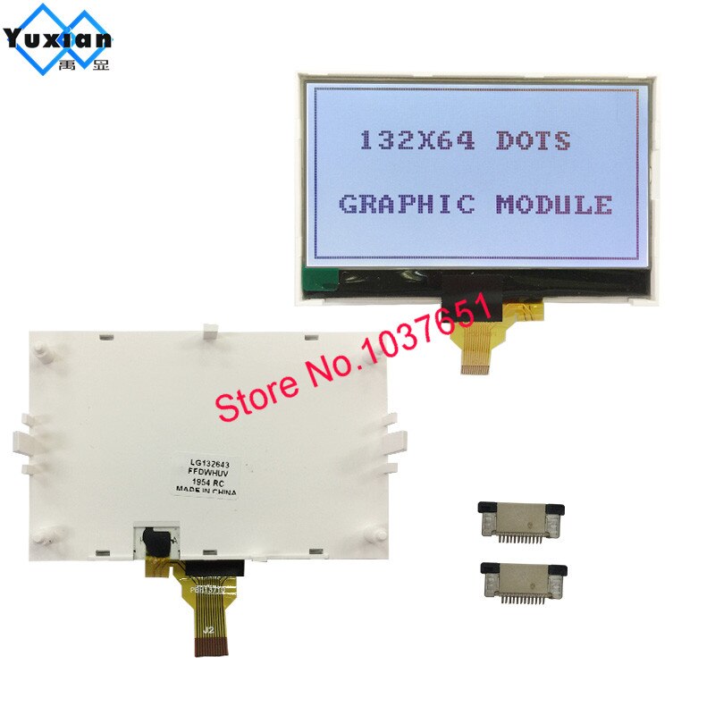 132*64 COG lcd display graphic module SPI Serial 12pin FSTN gray ST7567 with bright backlight serial module LG132643-FDW