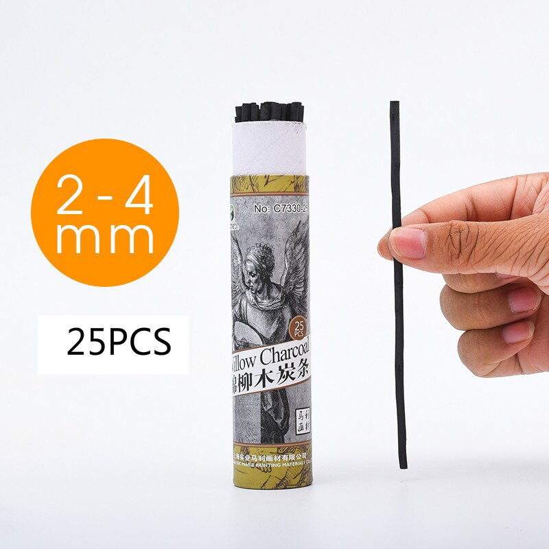 Maries bomuld pil trækul barer kunst specielle bløde kul blyanter skitse kul blyant skitse maleværktøjer: 2-4mm