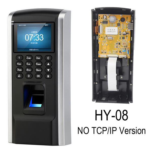 Keypad fingerprint access control employee attendance RFID biometric access TCP / IP USB port 125KHZ Access control system Y-08: HY08 NO TCP IP