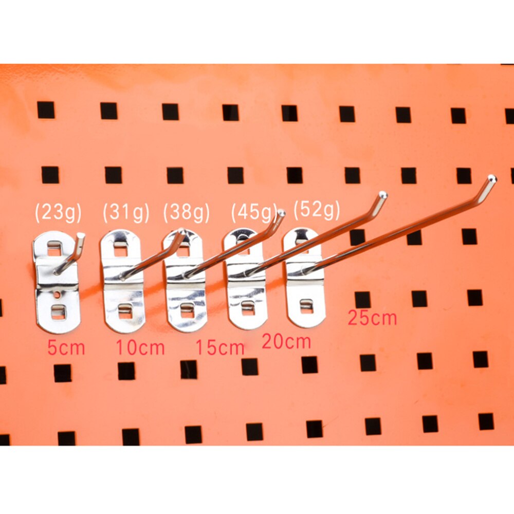 10Pcs Tool Opknoping Haak Metalen Display Rack Metal Winkel Goederen Plank Haken Verdikking Vierkante Gat Plaat Tool Haken Huishoudelijke keuk