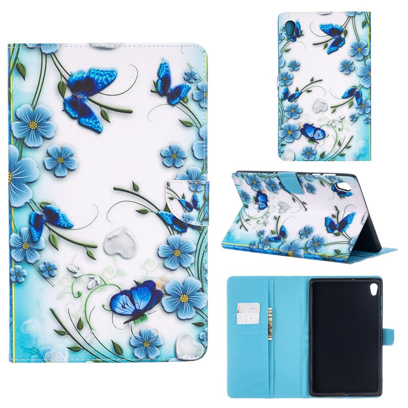 Talet-funda para Lenovo Tab M10 HD, TB-X306F, 10, 1, Kawaii, Cat Puppy, M10, M, 10, HD, 2. ª generación: Blue Butterfly