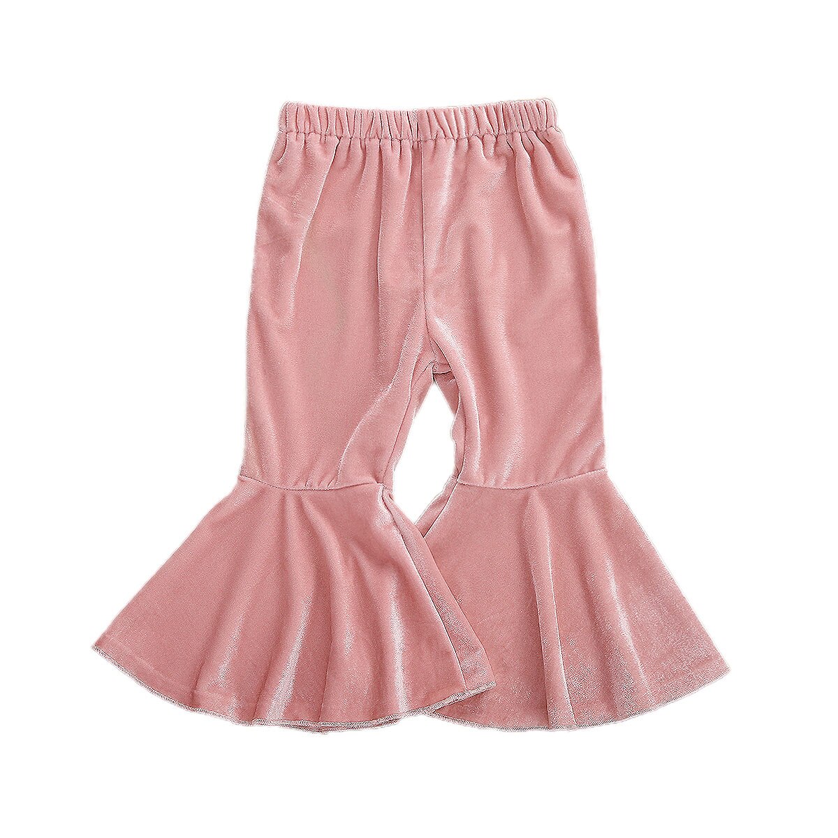 0-6y børn efterår flare bukser 5 farver fløjl solid småbørn børn baby piger lange bukser boot cut bukser mærke: Lyserød / 4-5 år