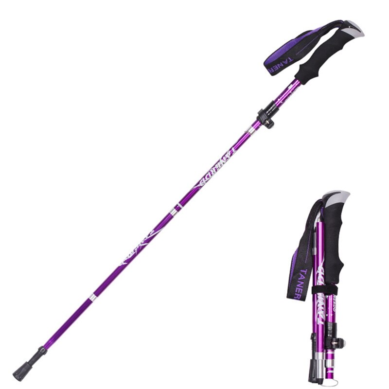 Trekking Poles, Aluminum Alloy Folding, Ultra-light And Ultra-short Telescopic Outdoor Handrails, Hiking Sticks, 5 Sections: PP