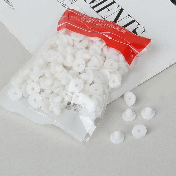 Oorbellen sieraden accessoires rubberen achterkant siliconen ronde oordopjes geblokkeerde plastic oorbelstoppers voor doe-het-zelf: 5 x 7mm ca. 100 stuks