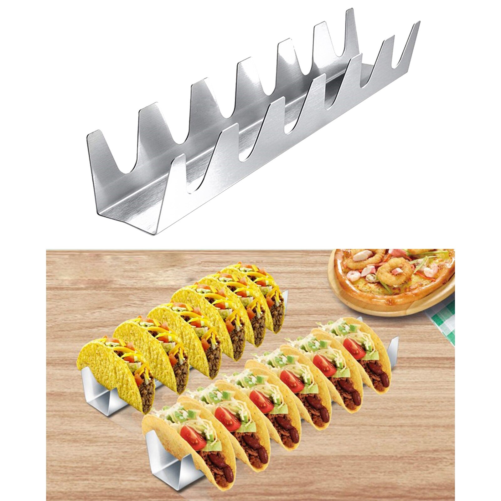 Taco Holder Tray Stand Rack Server Holds 6 Tacos for Mexican Pancakes Tortillas Oven Grill Dishwasher Large Capacity