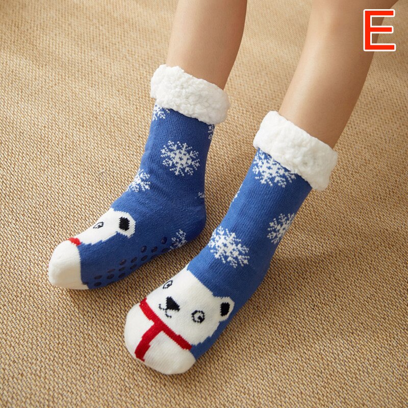 Newly Women Extra-warm Fleece Indoor Socks Warm Feet Stretchy for Winter Home Christmas FIF66: e