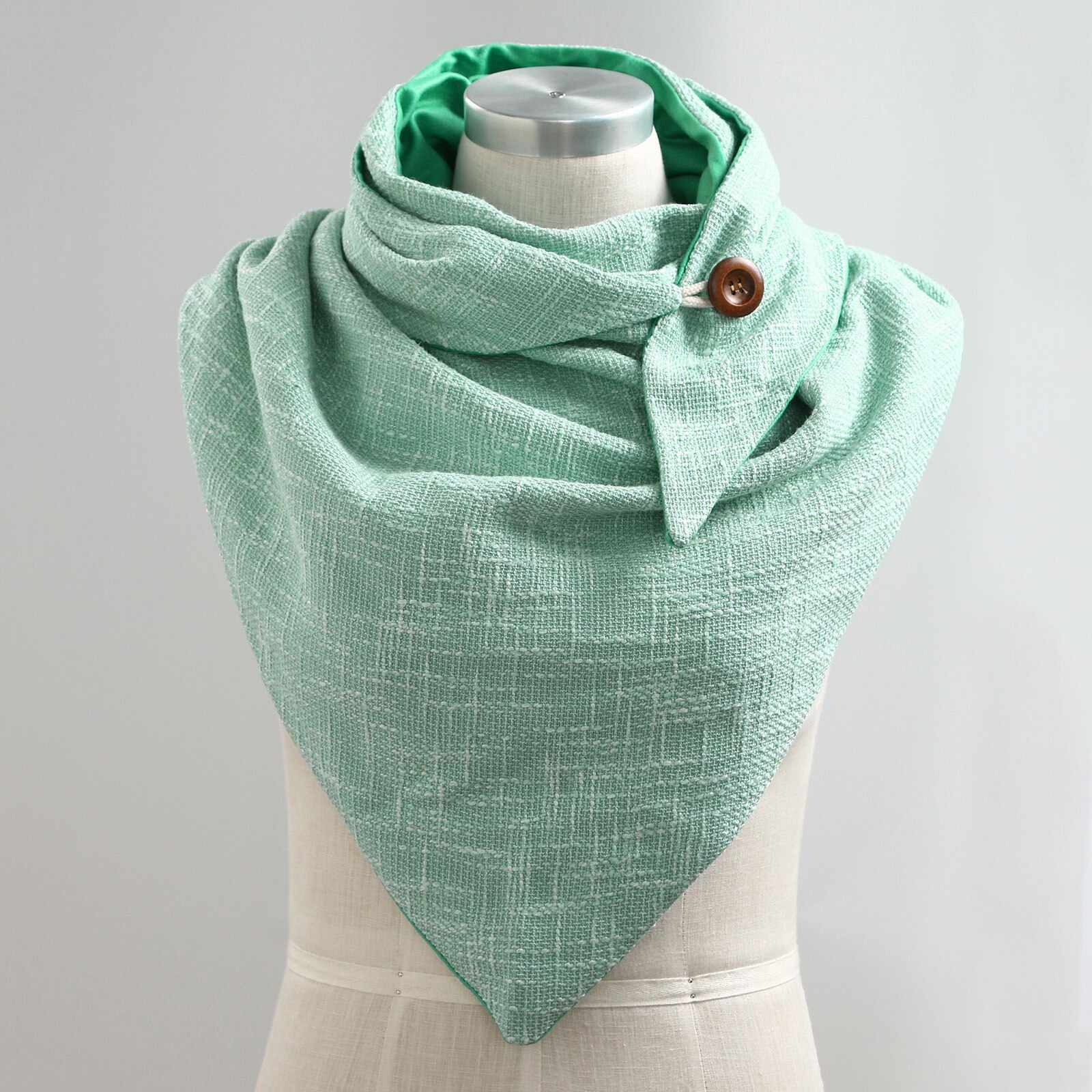 Winter Warm Knitting Scarves Retro Solid Printing Button Chain Wraps Shawls Autumn Soft Casual Wrap Ring Foulard Scarves