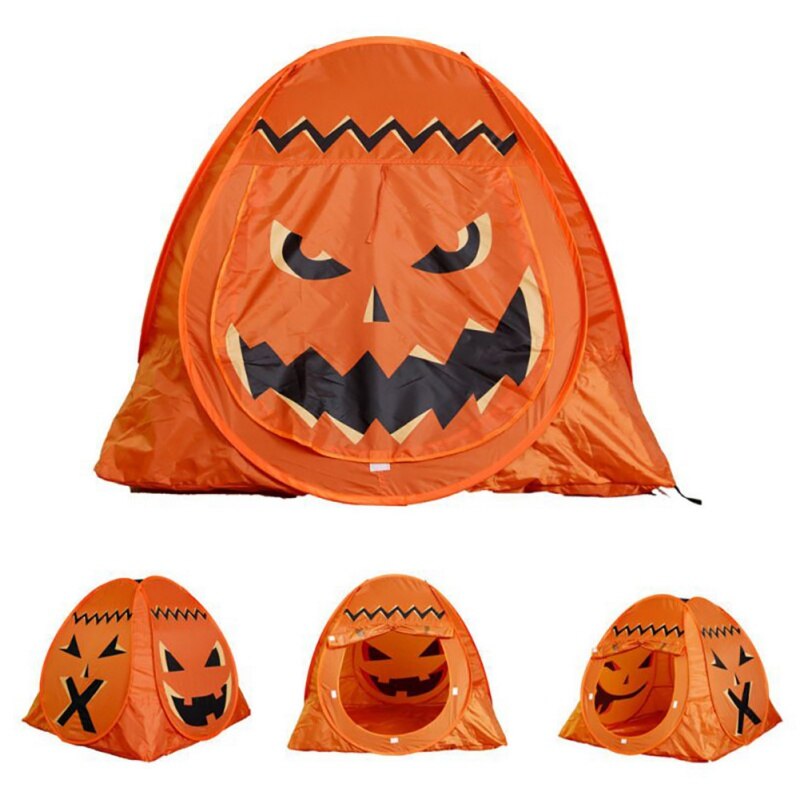 Tents Halloween Play Tent Kids Pumpkin Face Printed Folding Interactive Toy Indoor Outdoor Camping Fishing Accessories