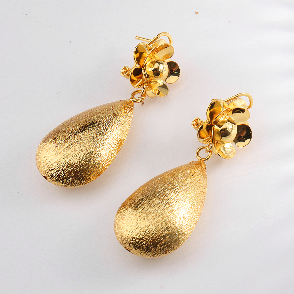 Teardrop Drop Dangle Oorbellen Voor Vrouwen 14K Vergulde Clear Zirconia