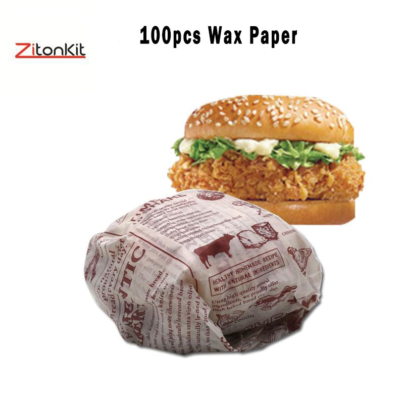 20/48/100 Stks/partij Bakpapier Wax Papier Food Grade Wrappers Voor Brood Sandwich Hamburger Frietjes Oliepapier Bakken tool Cup Snoep