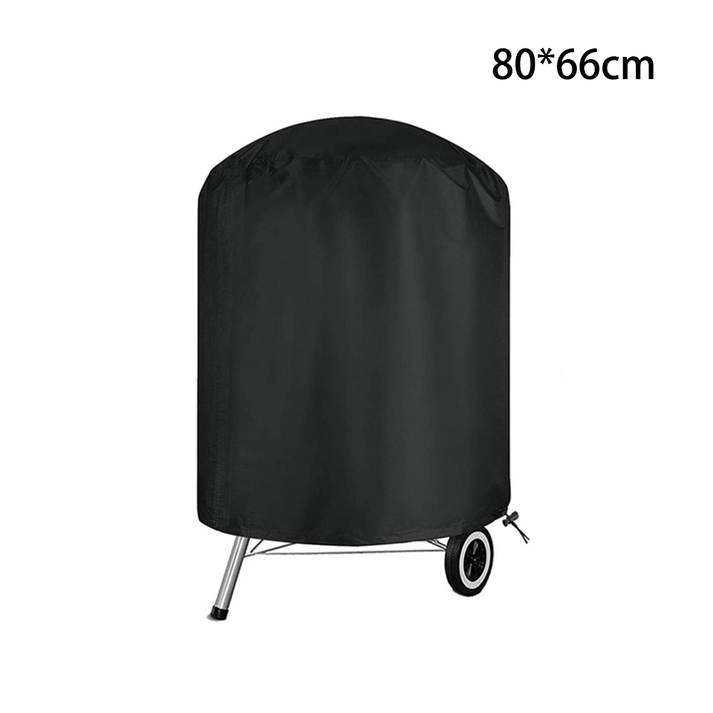 Cubierta de parrilla redonda para barbacoa, cubierta de parrilla de Gas, Protector de parrilla doble resistente: 80x66cm