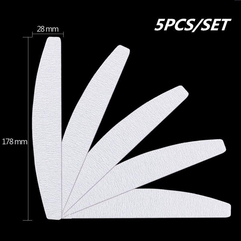 5pcs/Set Nails Files For Manicure 100/180 Thick Boat Sandpaper Durable Nail Buffer Grit Sand Fing Nail Art Tools Accessories: 04X5