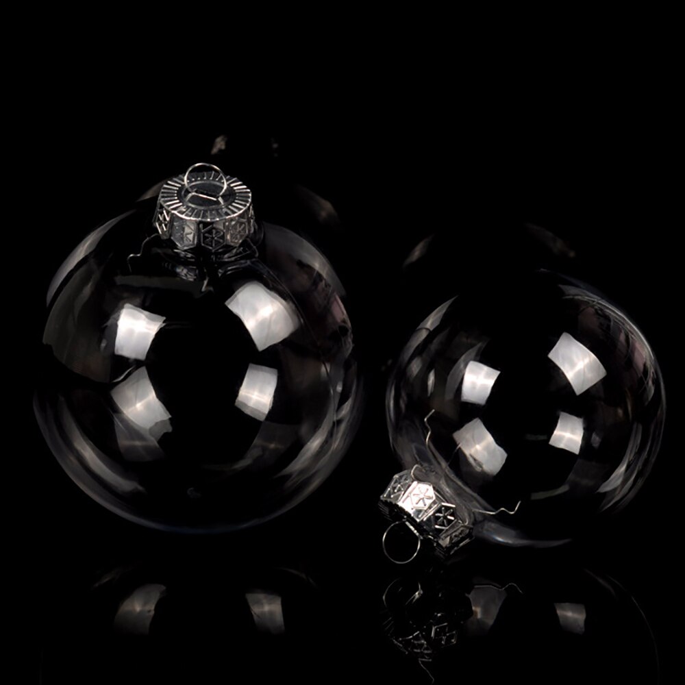 Vide arbre de noël suspendus décorations boule ronde Transparent ouvert en plastique clair ornement enfants bricolage fête fournitures 8/10cm