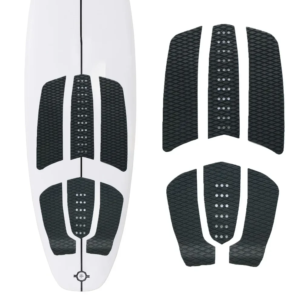 Almohadillas de 6 piezas, alfombrilla de tracción para cubierta SUP, cómoda EVA Premium con agarre para tabla de surf, almohadillas para pies con pegamento trasero de 3M, agarre antideslizante para tabla de surf