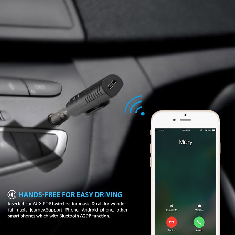 YASOKRO Car Bluetooth AUX 3.5mm Jack Bluetooth Receiver Handsfree Call Bluetooth Adapter Car Transmitter Auto Music Receivers
