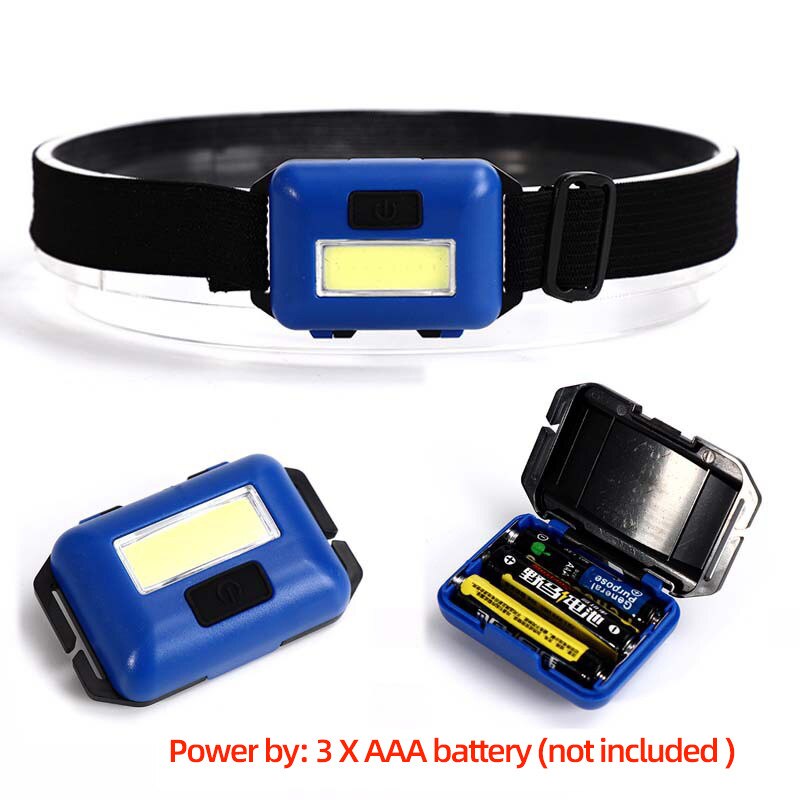 Waterproof COB LED Headlamp Headlight 3 Modes Helmet Light Lamp Strong low flash light Torch for Camping Fishing
