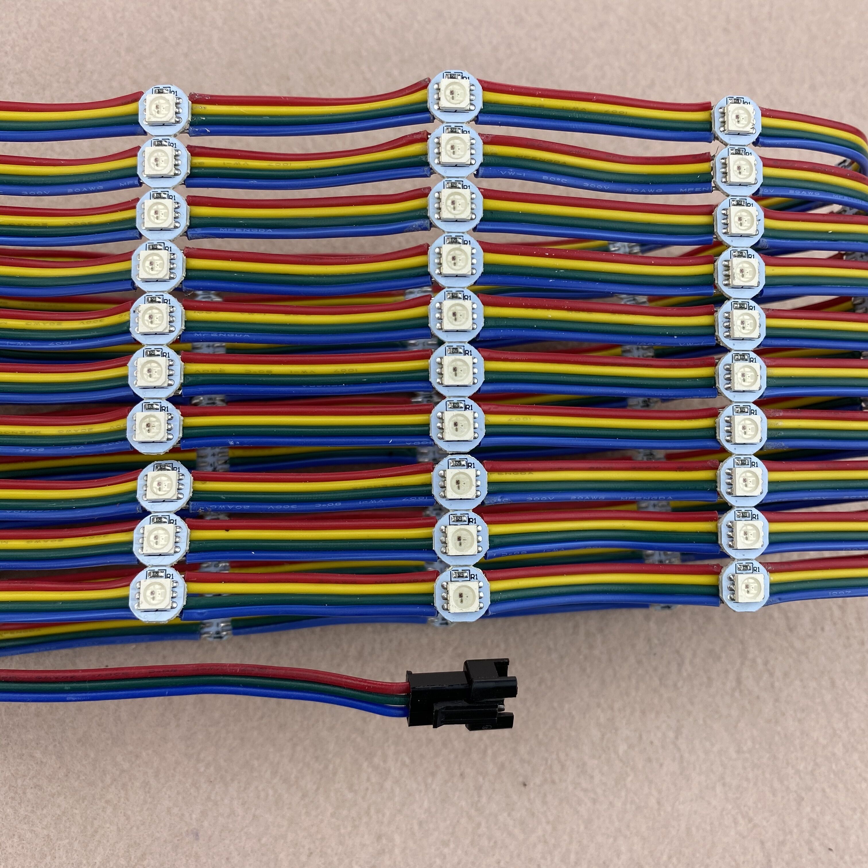 100pcs/string WS2813-RGB full color addressable LED pixel light;DC5V input;5cm/10cm/15cm wire spacing;with color wire;IP20