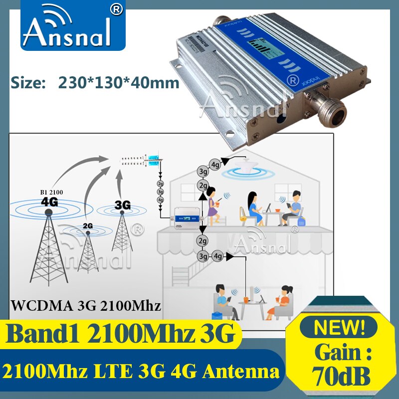 1 stück 3g wcdma 2100 mhz 4g mobilfunk-signalverstärker 3g 4g 2100 mhz umts-signalverstärker mit agc/alc
