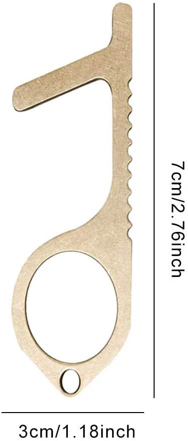 Handheld Non-Contact Door Opener Hygiene Hand Brass Door Opener,Contactless Safety Door Opener No Touch Keep Hand Clean