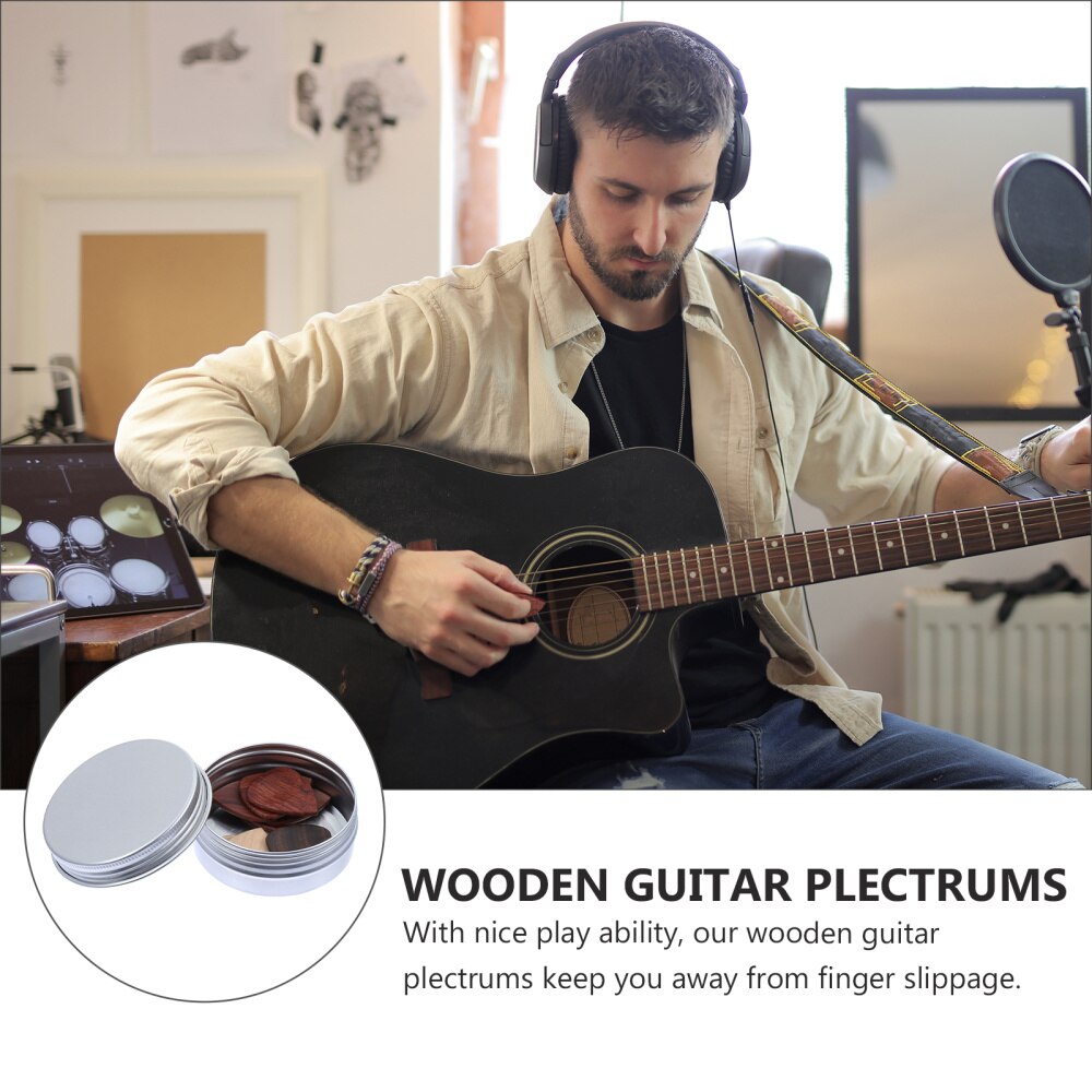 Boîte En Bois Pour Médiators De Guitare - Coffret En Chêne Avec 3 Médiators En Bois, Présentation élégante