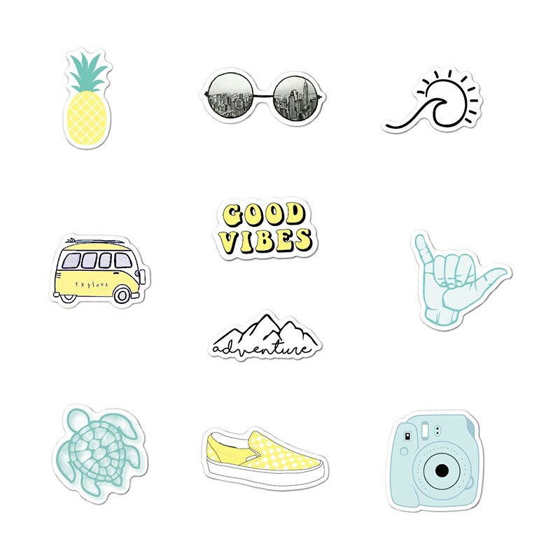 10pcs/set Stickers For Water Bottles Cute Waterproof Perfect For Laptop Car Phones Home Decoration Stickers & Posters Cute