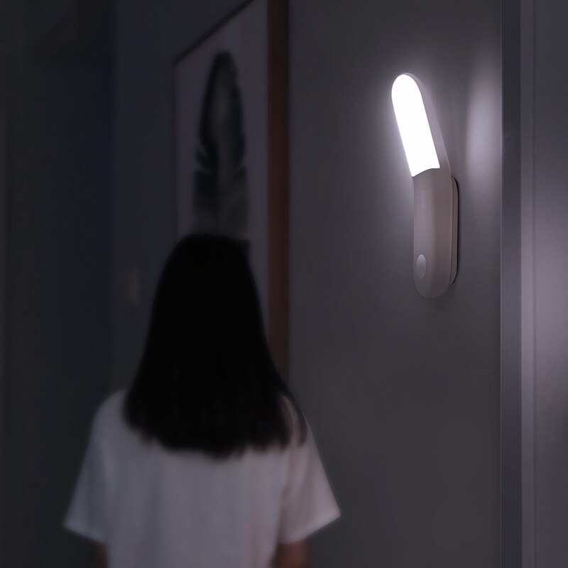Baseus Under Cabinet Light PIR Motion Sensor Human Induction Cupboard Wardrobe Lamp Smart LED Closet Light For Kitchen Bedroom: Aisle White