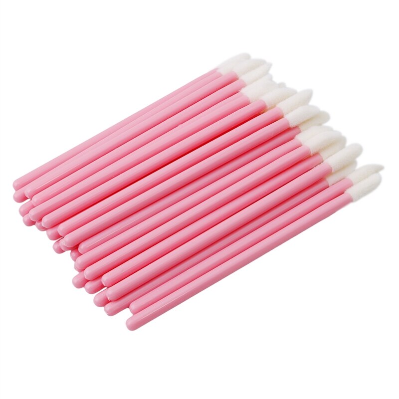Disposable Lip Brush Stick Lip Gloss Rod Soft Cosmetic Brush Set Pink Makeup Brushes For Lip Beauty Tools Accessories 50Pcs