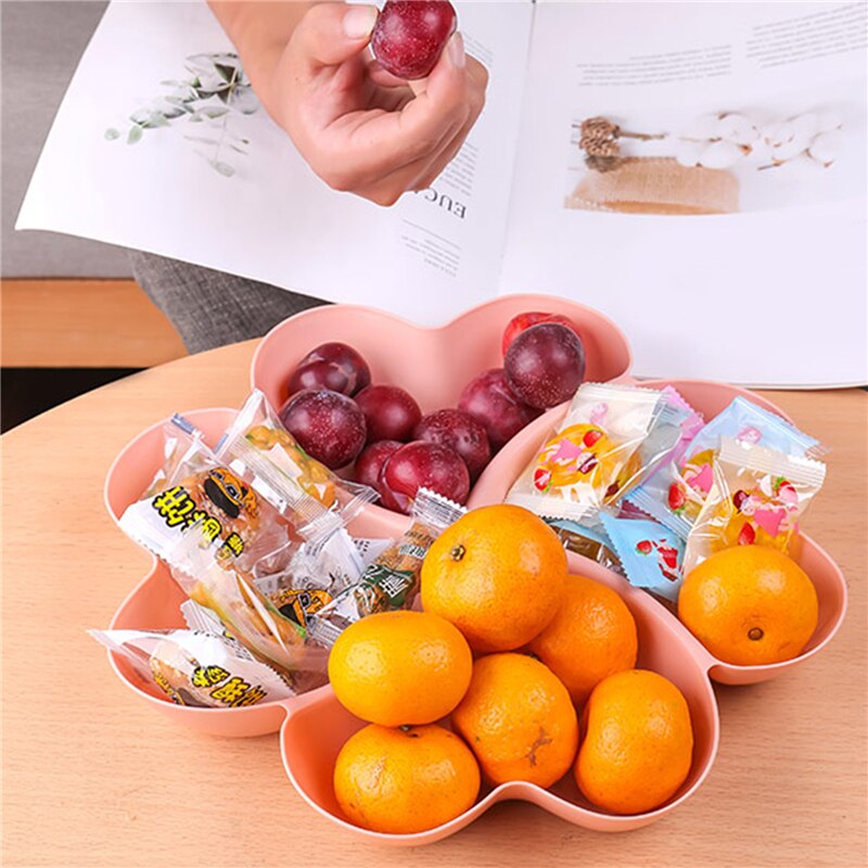 Hjerteformet fruktfat oppbevaringsboks tørket frukt snackplater delt tallerkenbeholder til godteri nøtter oppbevaring stor / liten