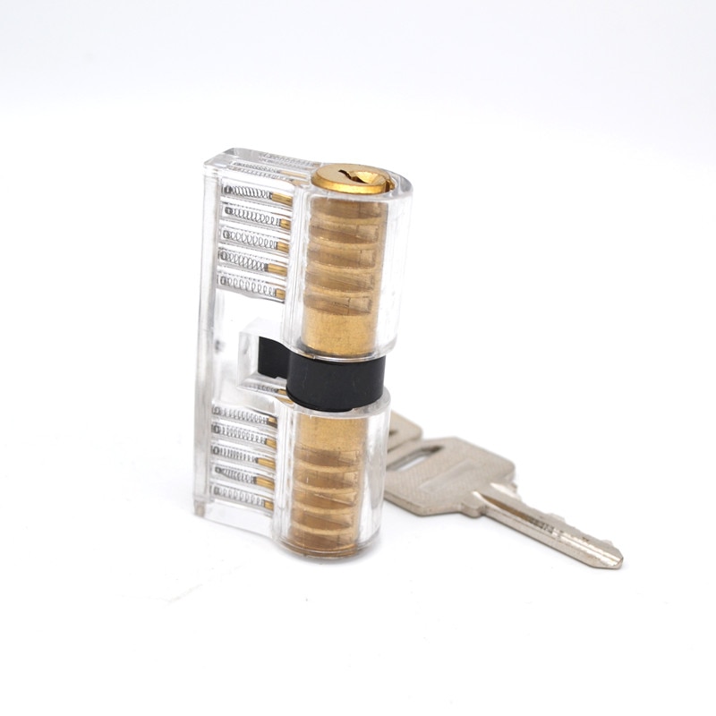 Lock Pick Set Acrylic Transparent Visible Practice Cutaway Lock with 2 Keys Padlock Tool For Locksmith Supplier 70mm