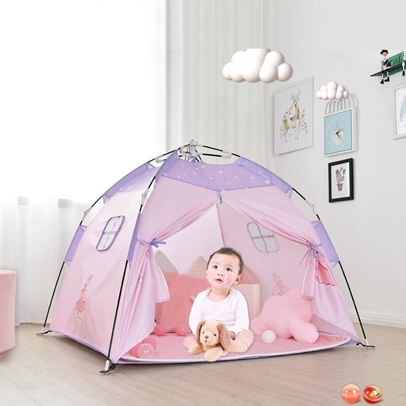 Portable Play Tent Toddler Indoor Playhouse Children Outdoor Garden Folding Tent House Castle -Up Tent for Kids