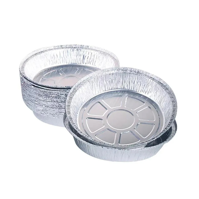 Sartenes redondas de papel de aluminio con tapas transparentes, horno congelador seguro para almacenar sobras, hornear y cocinar, 7 pulgadas, 20 paquetes