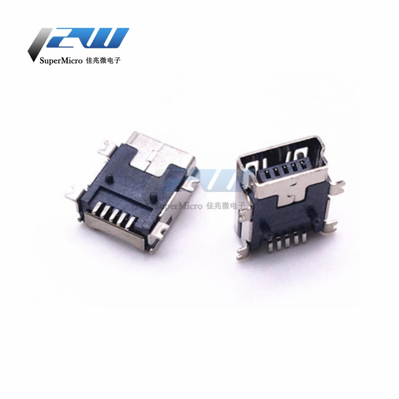 （20pcs/lot）Mini USB 5pin 4ft Female Plug Connector for Mobile Charger Plug