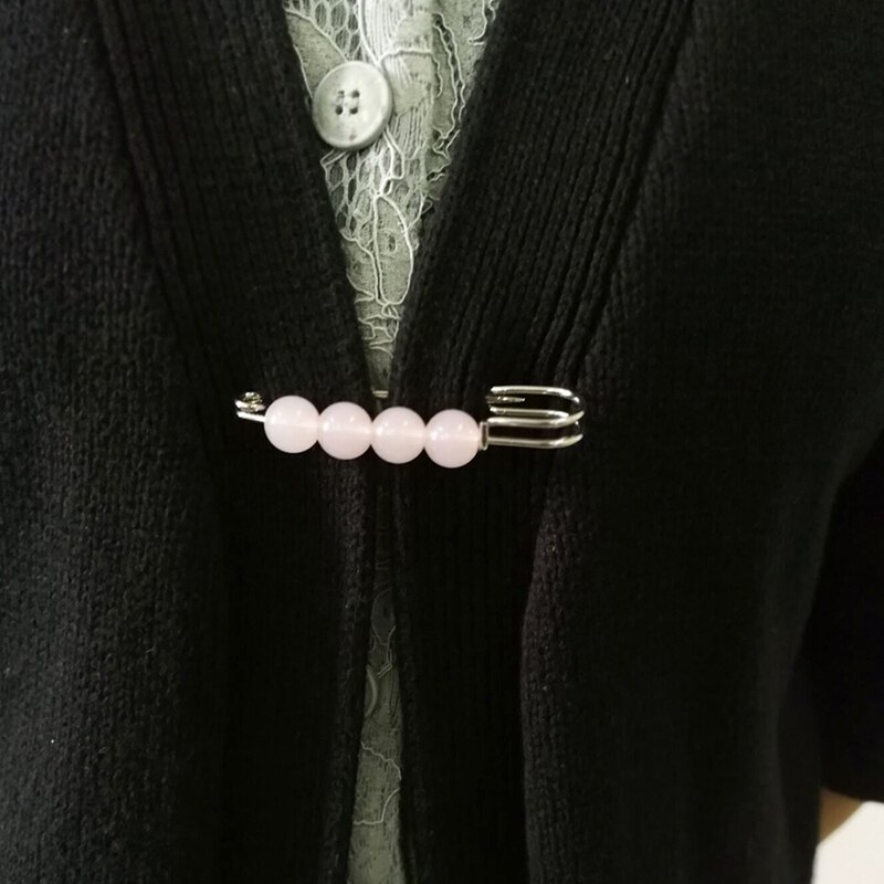 Store perler simuleret perlebroche vintage naturlig bambus jakkesæt pin metal u form spænde beklædningsgenstand broche pin til mænd kvinder brocher