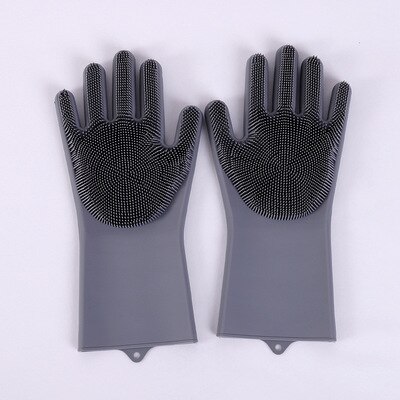 Guantes para fregar platos mágicos, limpieza de silicona, esponja para lavar platos, herramienta de limpieza de cocina, multiuso, 1 par: E