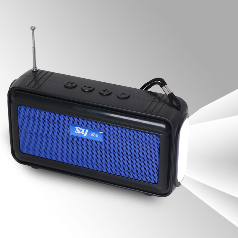 Sy -939 launch tragbarer solar-musikplayer-lautsprecher, multifunktionaler kabelloser bluetooth-lautsprecher: Blau