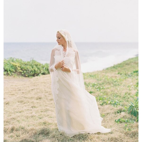 One Layer Cathedral Wedding Veils Long Bridal Veil Grandado