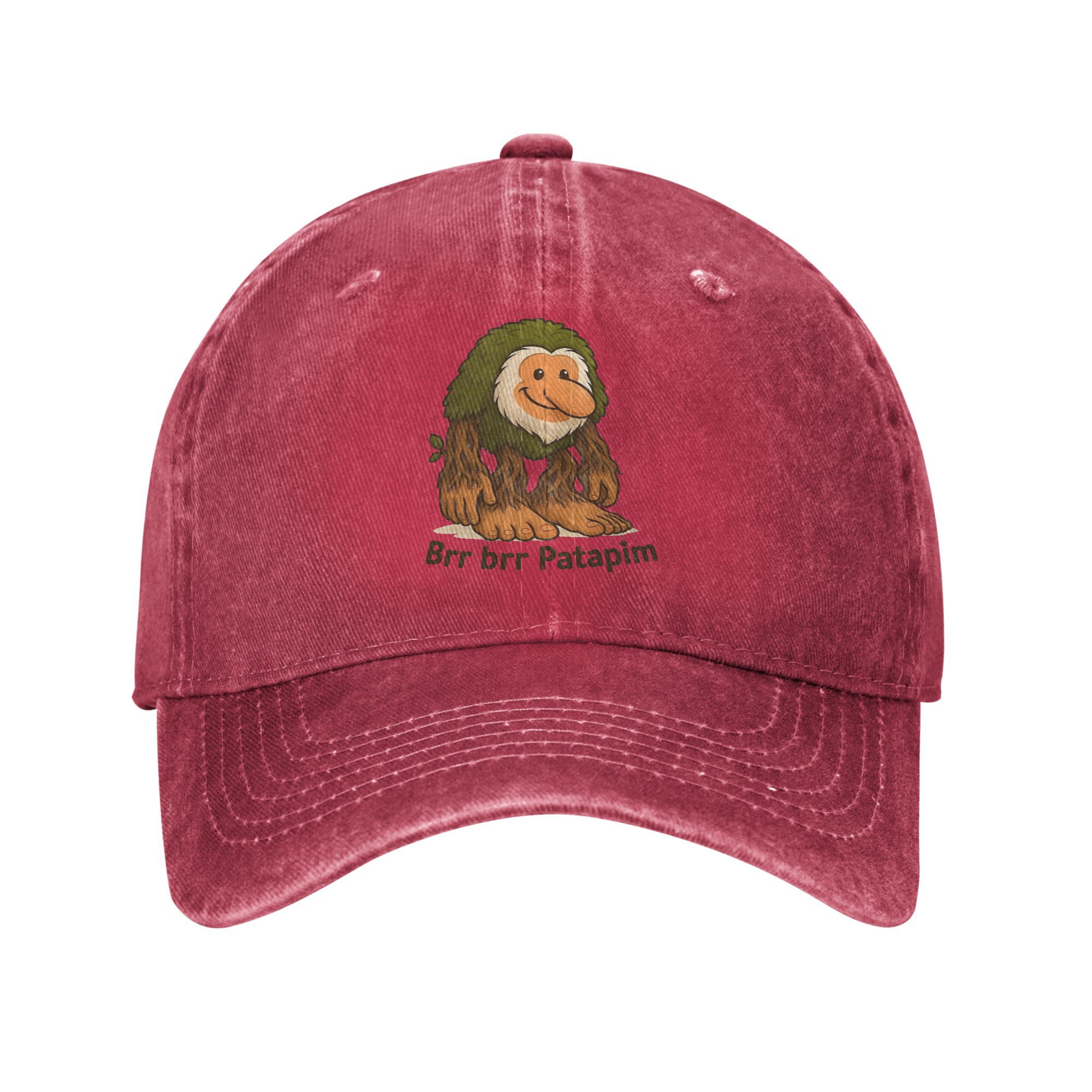 Brr Brr Patapim Meme Baseball Caps Distressed Denim Gewassen Italiaanse Brainrot Memes Snapback Hoed Unisex Caps Hoed: Rood