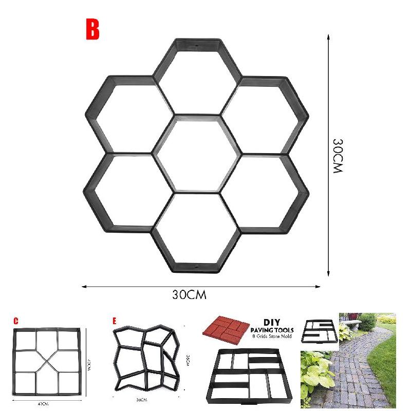 Tuin Diy Plastic Path Maker Bestrating Model Beton Stepping Stone Cement Mal Baksteen I88