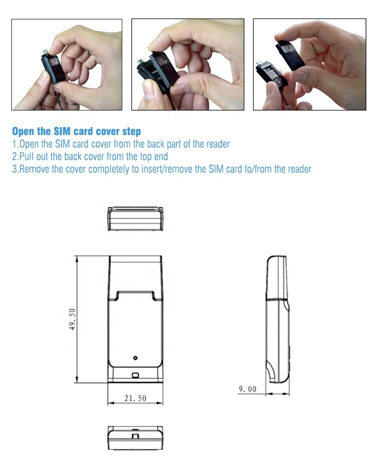 Portable Driver USB 2.0 Tablet PC External Multi Sim Smart Card Reader ACR39T-A1