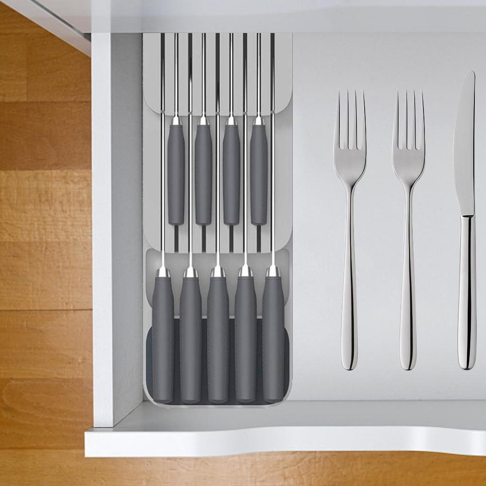 Organizador de cajones de cubiertos de doble capa bandeja organizadora de cajones de cocina para el almacenamiento de cubiertos y bandejas de cubiertos organizadores