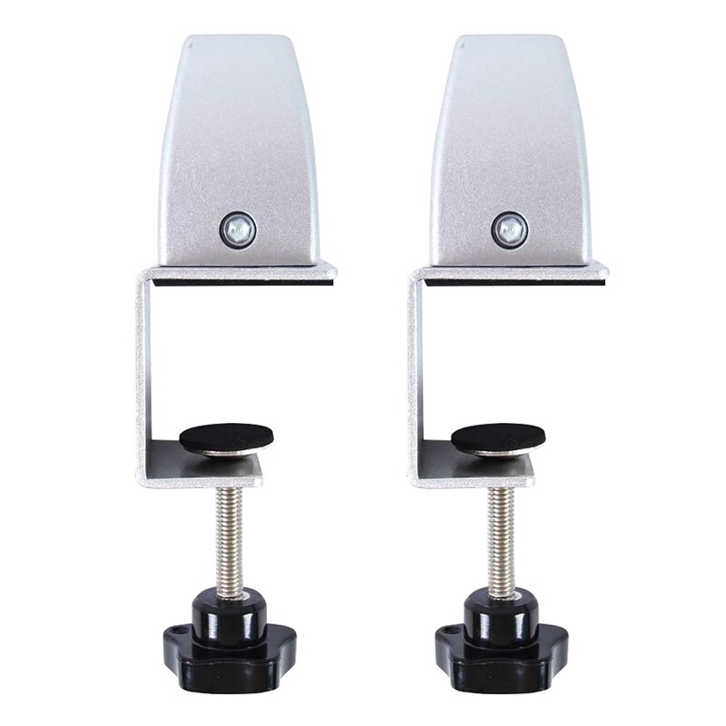 2 Pcs Office Desk Divider Clamp Privacy Screen Clip Holder Bracket Screen Baffle Clamp Partition for Table Clamp: Silver