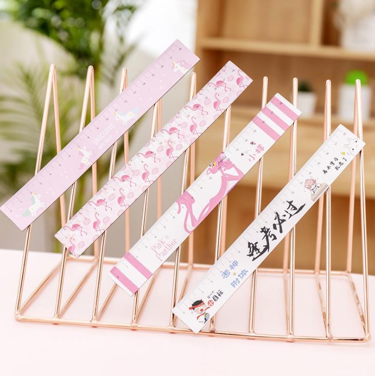 1 piezas de 18cm imán unicornio Flamingo Pantera Rosa Sakura cerdo directamente los gobernantes flexible de herramienta de dibujo de papelería