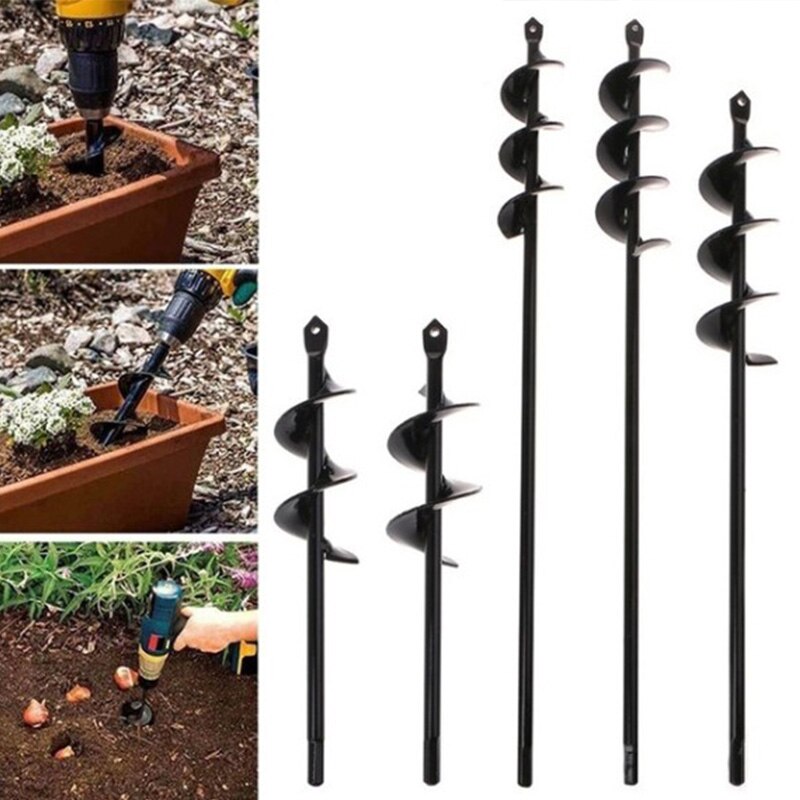 Taladro de tierra directo de tallo corto, broca de tallo de planta giratoria para excavación, jardín, verduras, pino