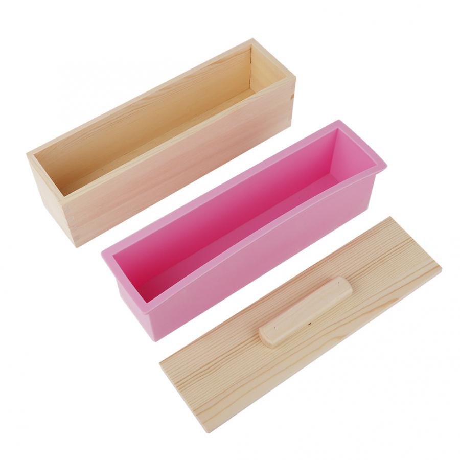 Boîte en bois pour savon rectangulaire | 900/ 1200ml boîte en bois pour savon rectangulaire, outil de bricolage, moules à savon en Silicone, boîte en bois avec couvercle: 900ML