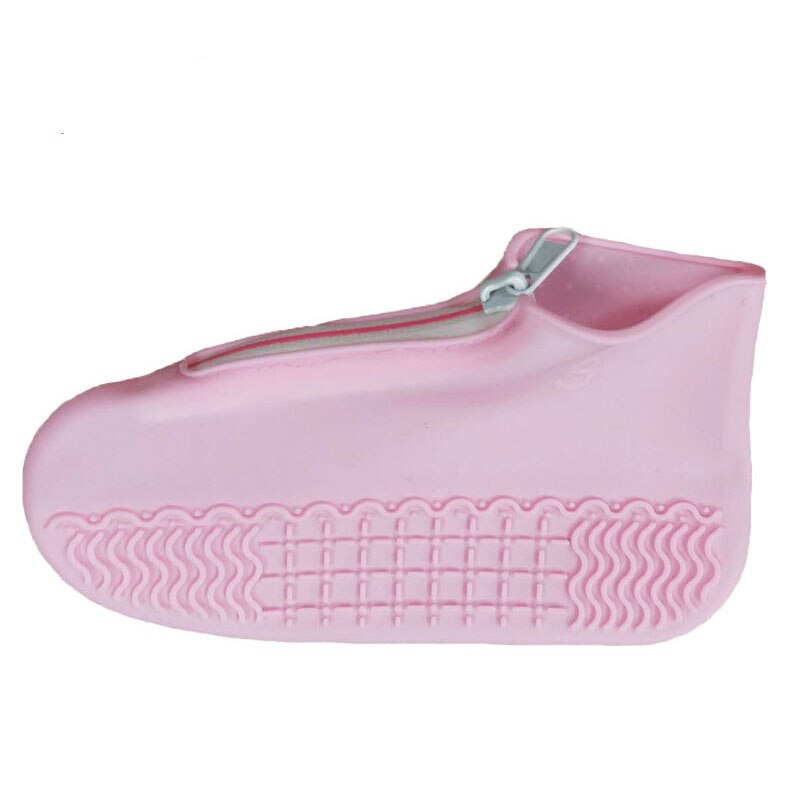 Silica Gel Cycling Waterproof Shoes Covers Unisex Reusable Children Walking Rain Cover Shoes Accessories: Pink / XL