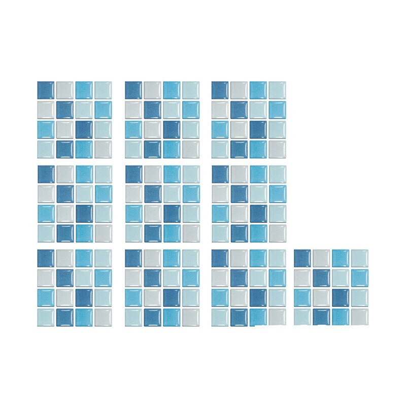 10pcs Self-adhesive Glass Tile Crystal Tile Sticker Wall Sticker Waterproof DIY Magic Gel Tiles Stick Tile for Kitchen Bathroom: blue
